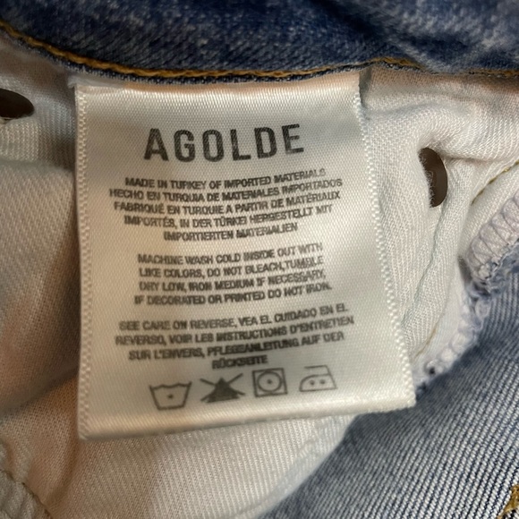 AGOLDE Kye Mid Rise Straight Leg Distressed Hem Medium
Blue Denim Jean Size 29 - Picture 9 of 11